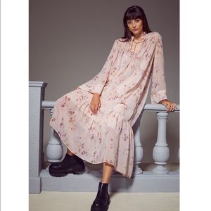 Bohemian Floral Chiffon Ruffled-collared H&M DRESS - NWT long midi maxi cottage